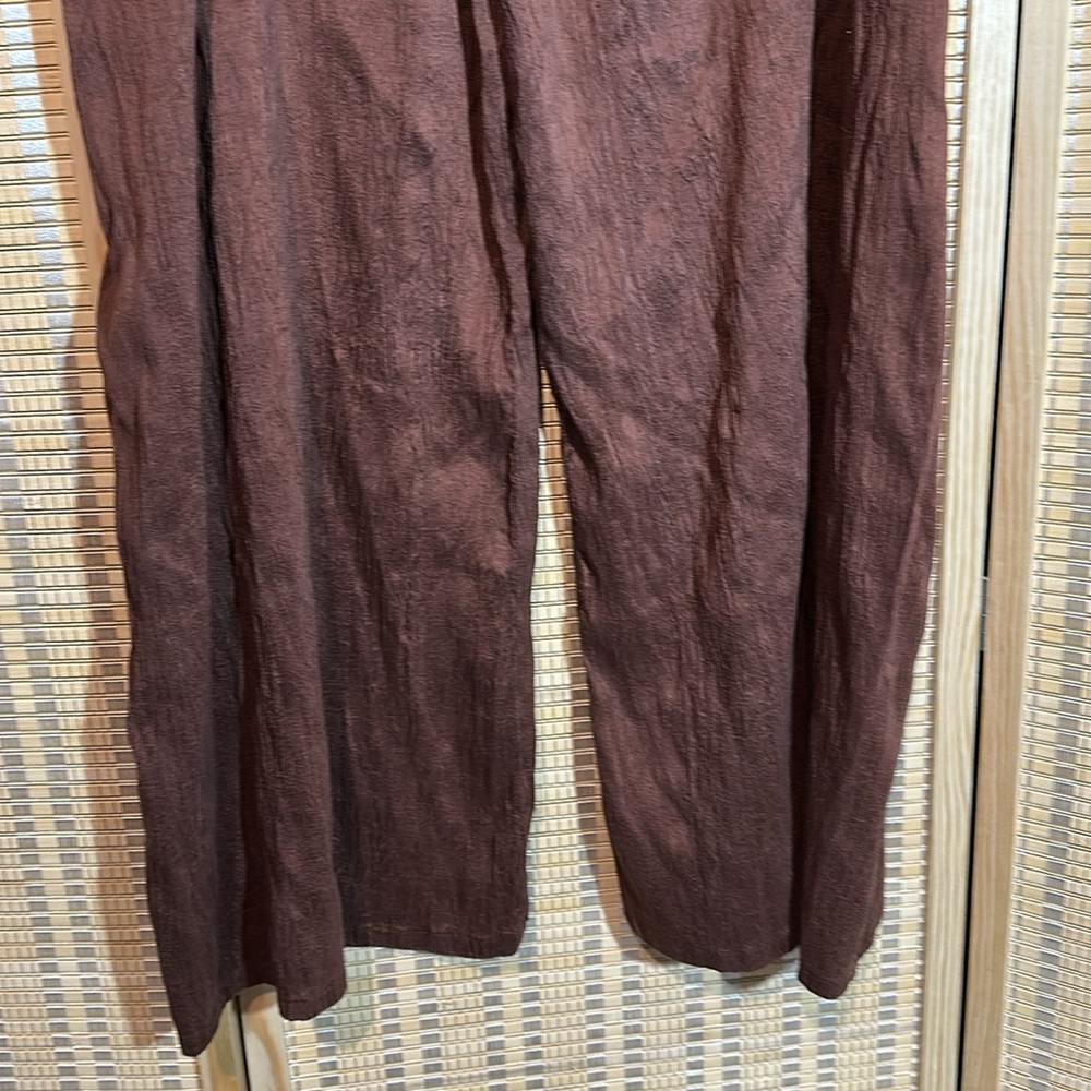 Cynthia Ashby Dark Copper Bronze Brown Wide Leg Culottes Palazzo Pants W36 Silk? - Picture 12 of 14